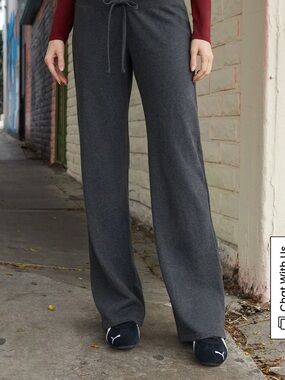 Brandy Melville John Galt grey low rise sweatpant with drawstring and raw hem